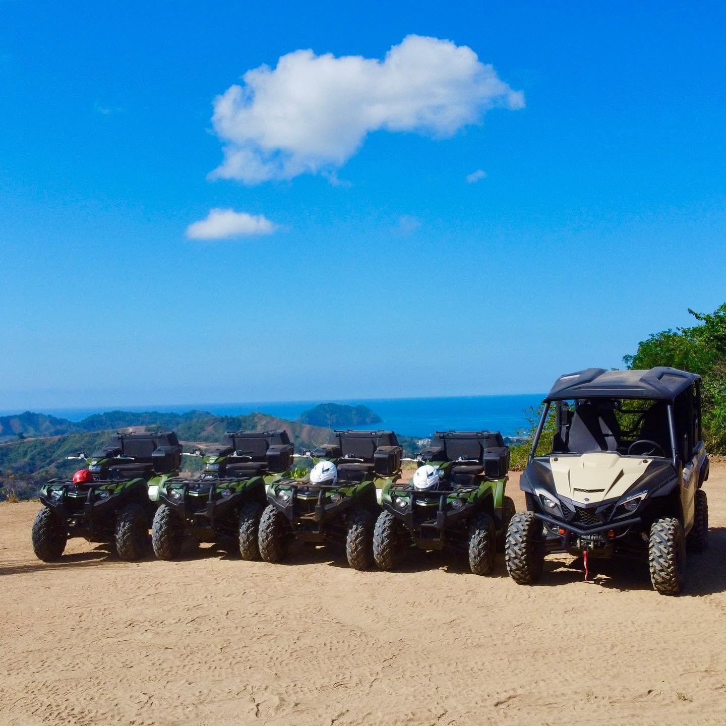 Adventure tours with ATVs and ocean views near Jaco Costa Rica
